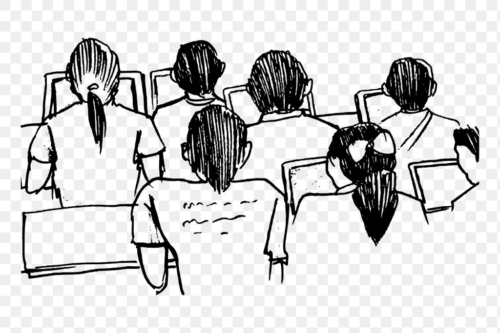 Classroom students png sticker illustration (arşiv)